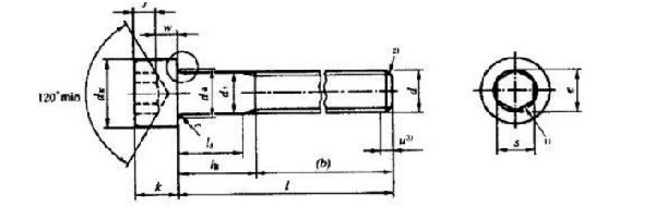 高強度內六角螺栓結構圖